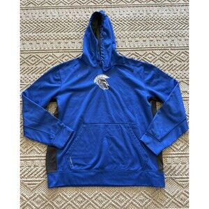 Nike Therma-FIT Men’s Pullover Hoodie Blue/Dark Gray XL Fleece Embroidered